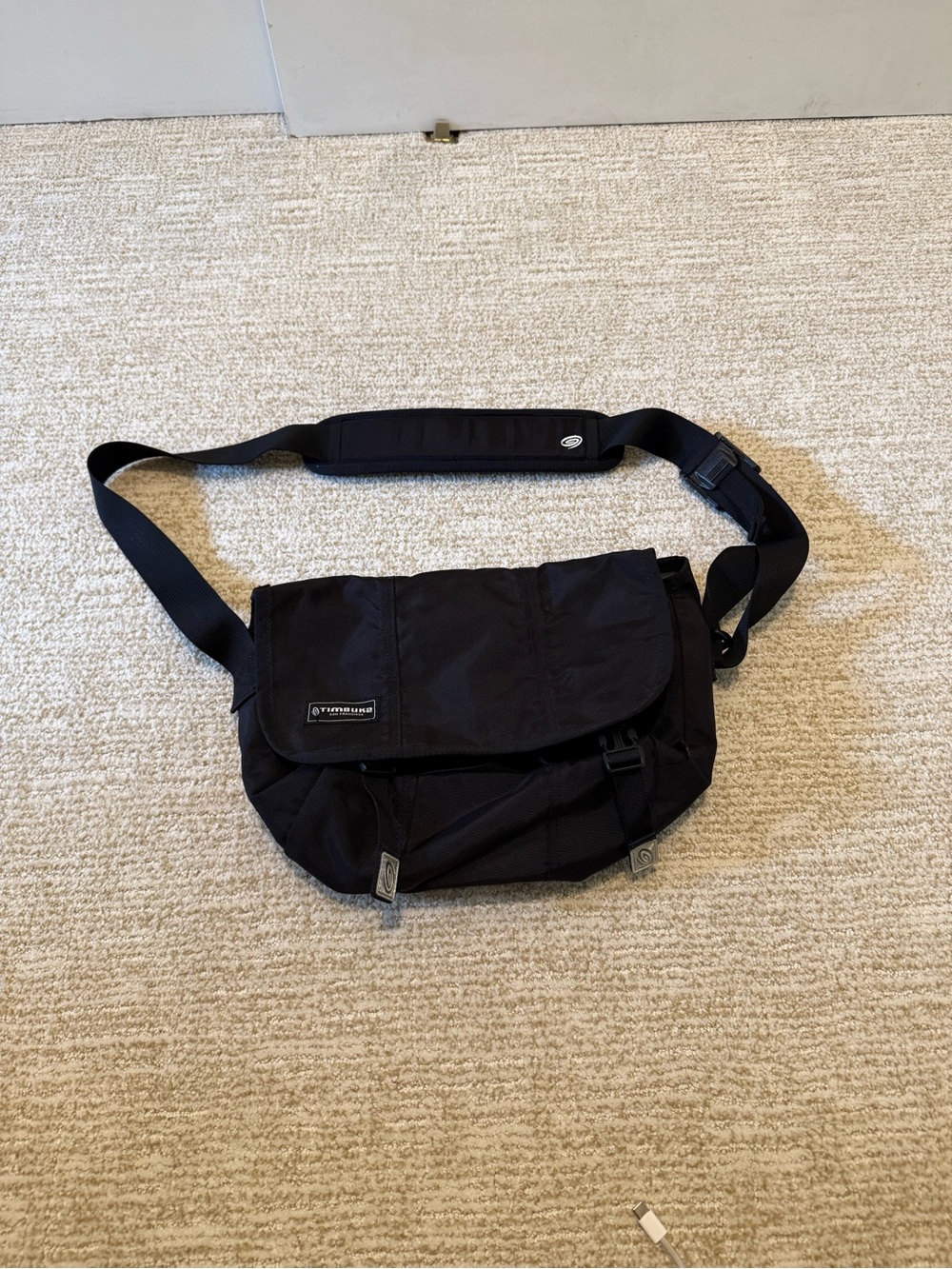 Timbuk2 Black Nylon Messenger Bag with Padded Strap